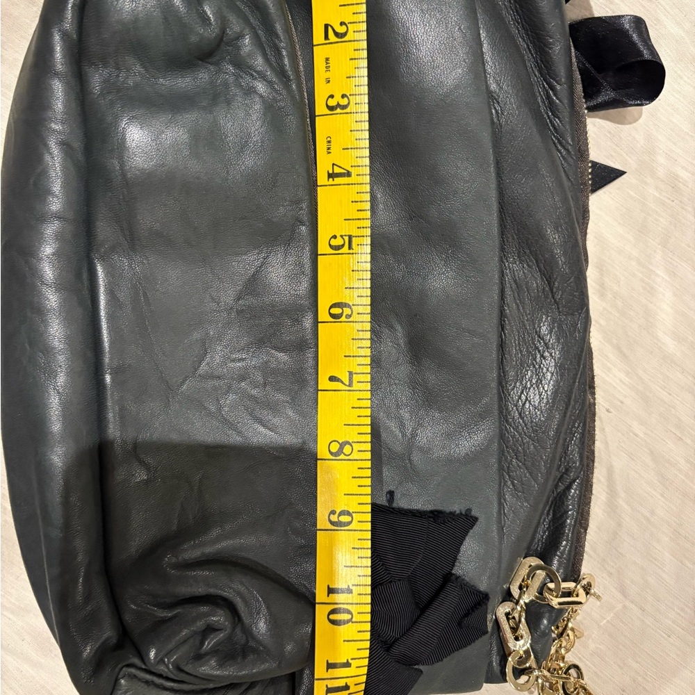 LANVIN calf leather charcoal grey clutch - Picture 10 of 11